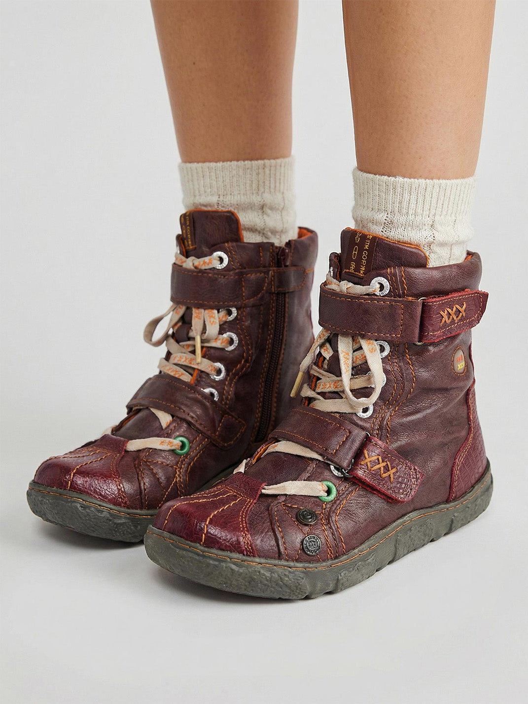 Fleece-Lined Hand-Stitched Mid-Calf Boots