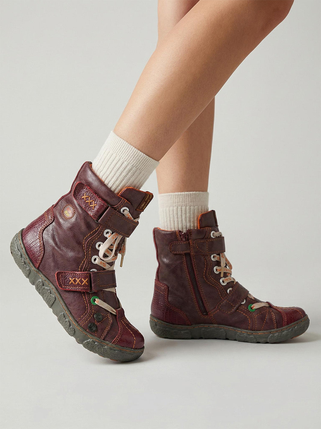 Fleece-Lined Hand-Stitched Mid-Calf Boots