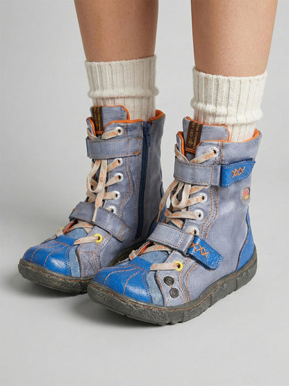 Fleece-Lined Hand-Stitched Mid-Calf Boots