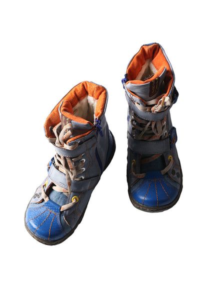 Fleece-Lined Hand-Stitched Mid-Calf Boots