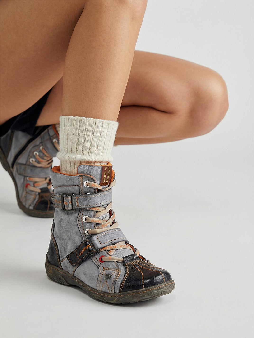 Fleece-Lined Hand-Stitched Mid-Calf Boots
