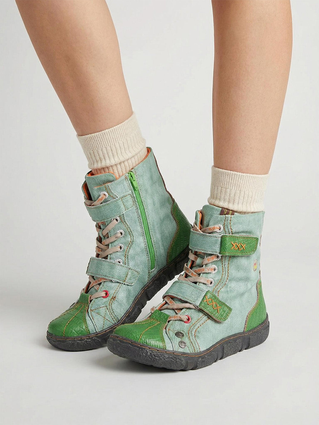 Fleece-Lined Hand-Stitched Mid-Calf Boots
