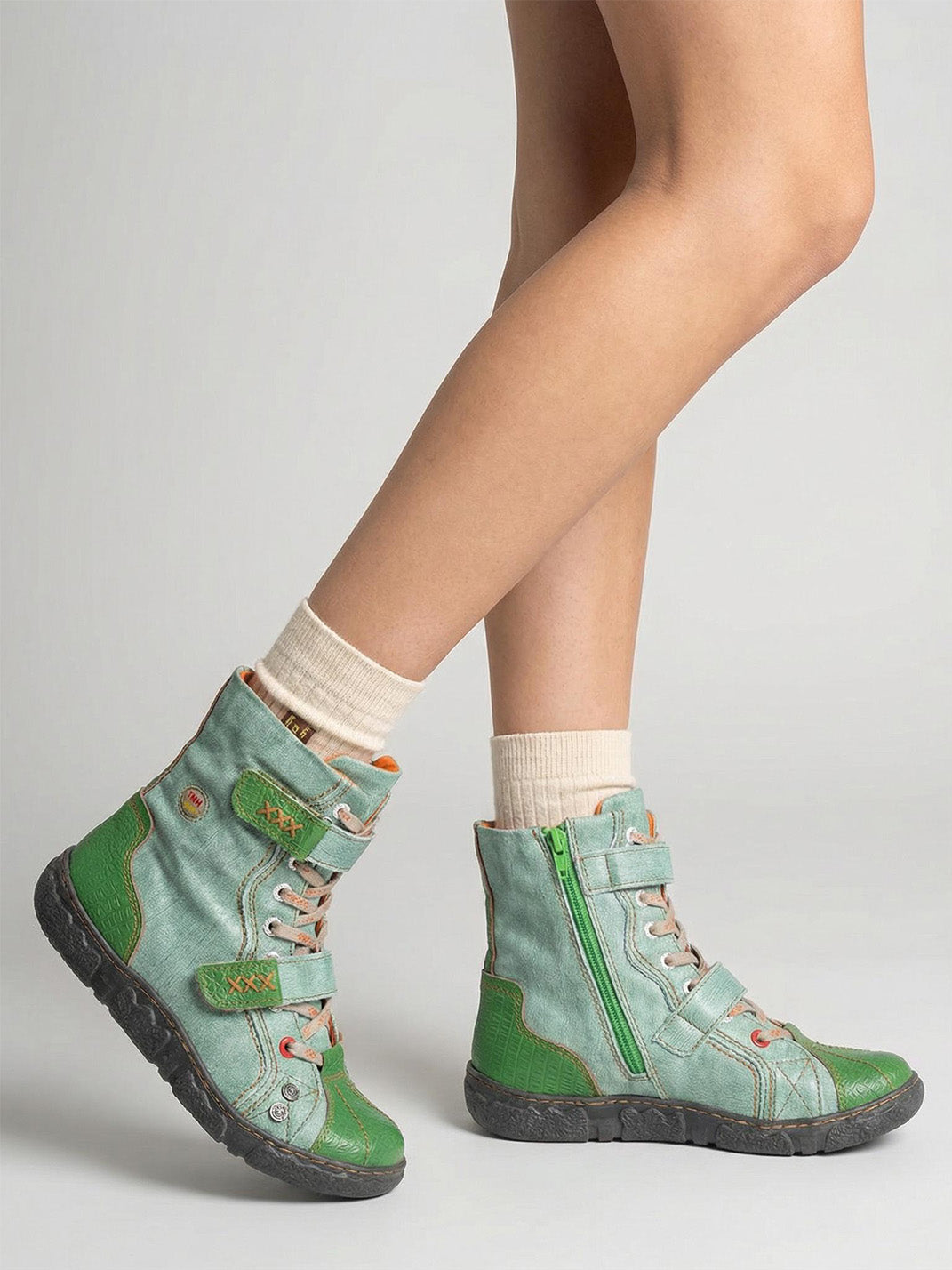 Fleece-Lined Hand-Stitched Mid-Calf Boots