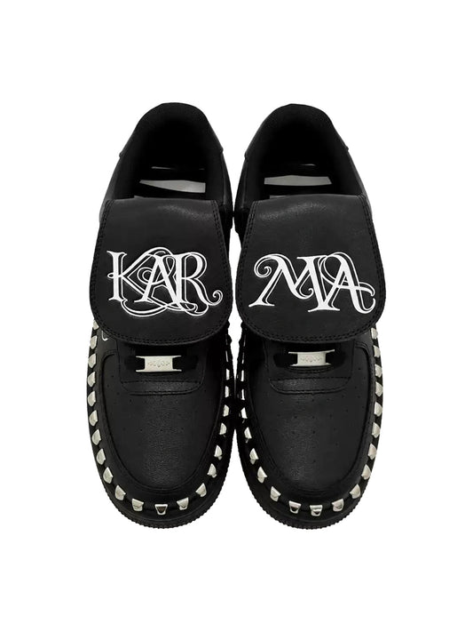 Foldover-Tongue Leather Chunky Low-Top Sneakers