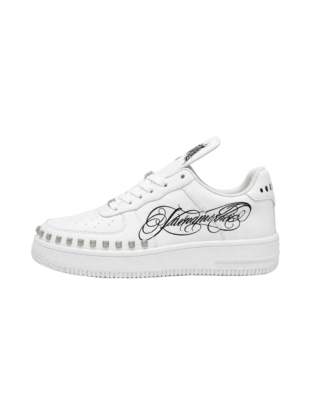 Foldover-Tongue Leather Chunky Low-Top Sneakers