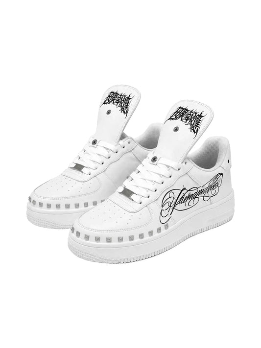 Foldover-Tongue Leather Chunky Low-Top Sneakers