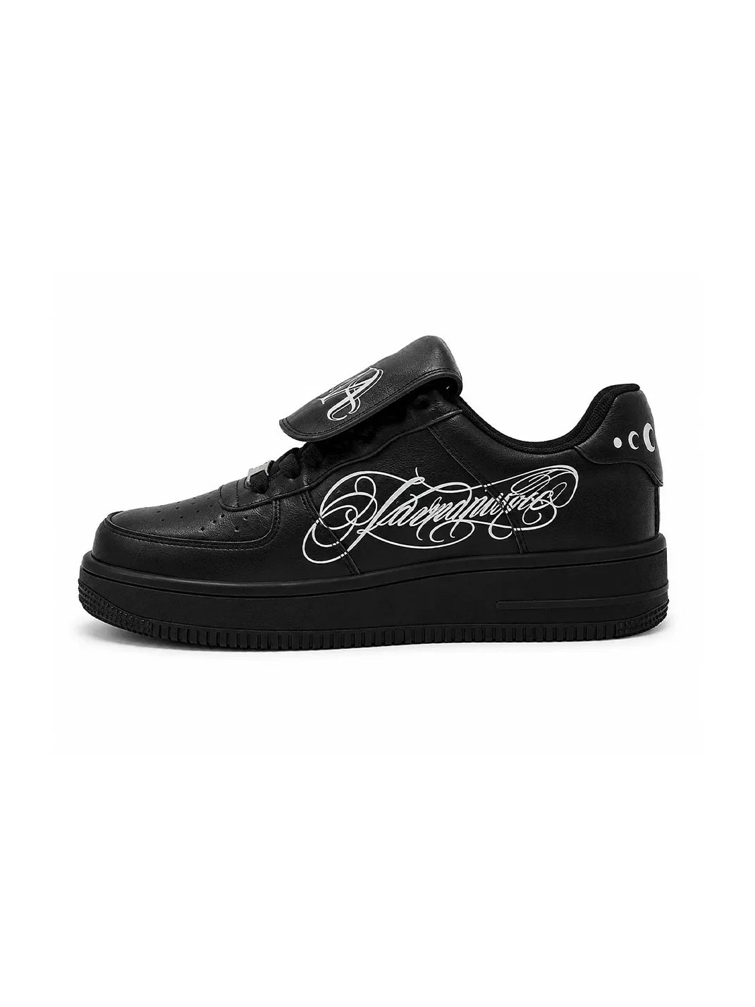 Foldover-Tongue Leather Chunky Low-Top Sneakers