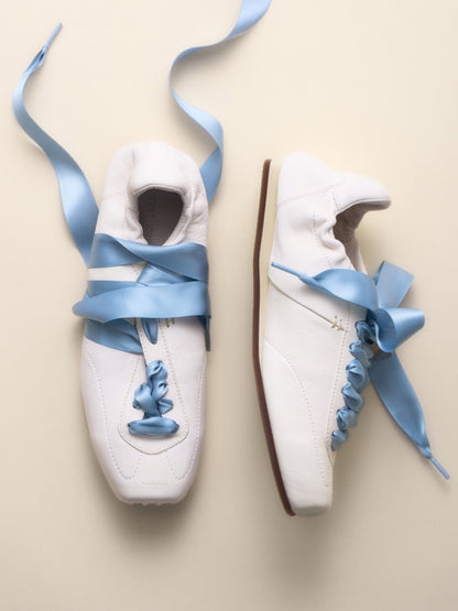 Ribbon-Laced Low-Profile Retro Trainers