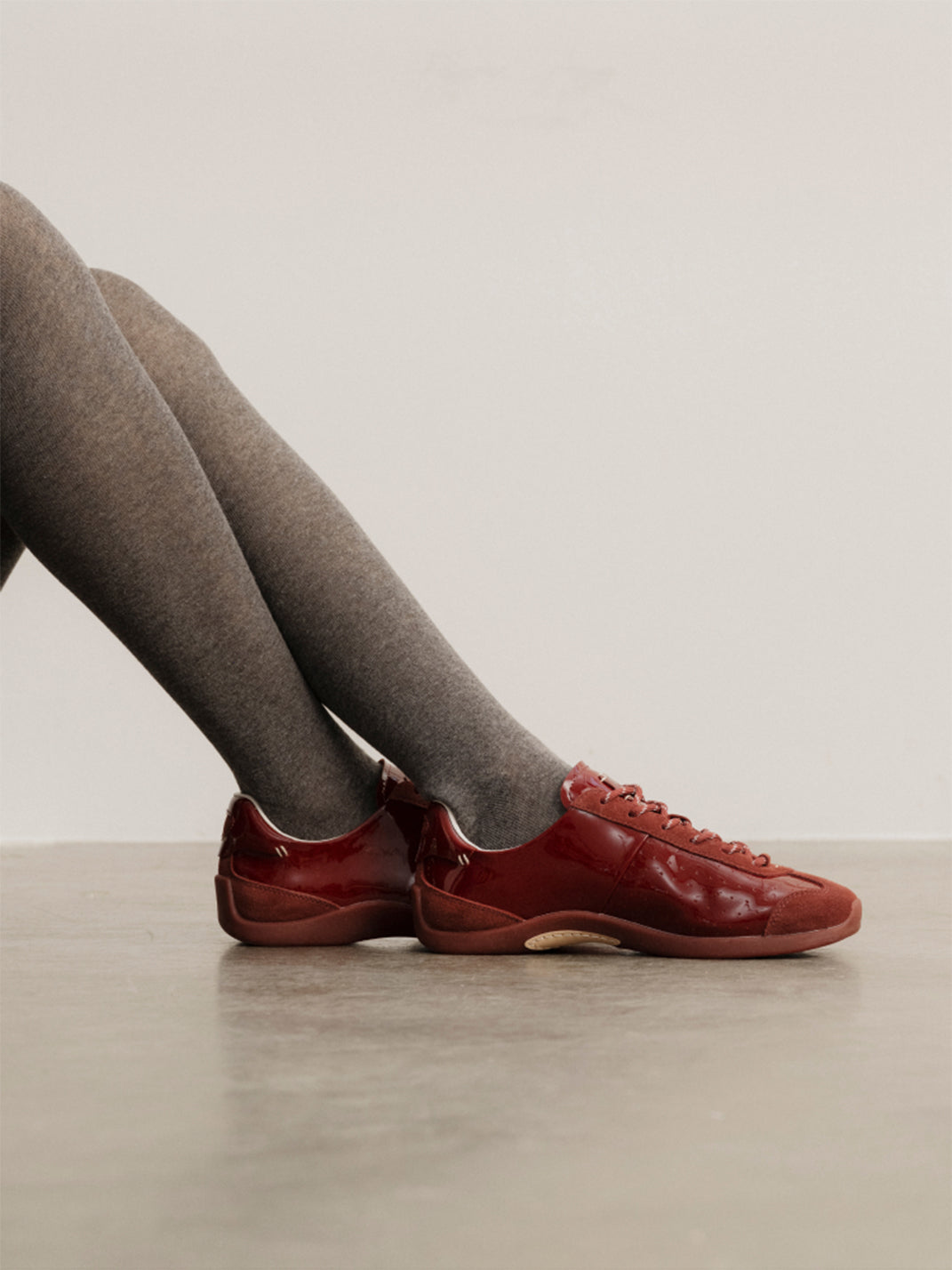 Ballet-Inspired Slim Leather-Look Trainers