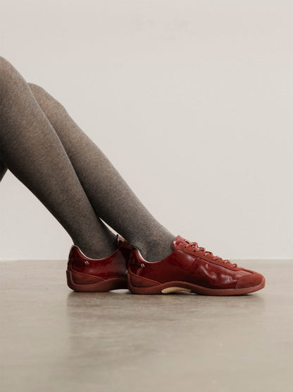 Ballet-Inspired Slim Leather-Look Trainers