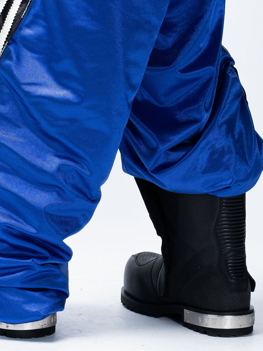 Armored Mid-Calf Leather Moto Boots