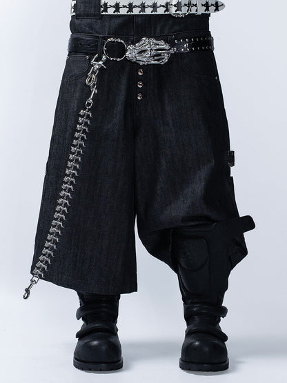 Armored Mid-Calf Leather Moto Boots