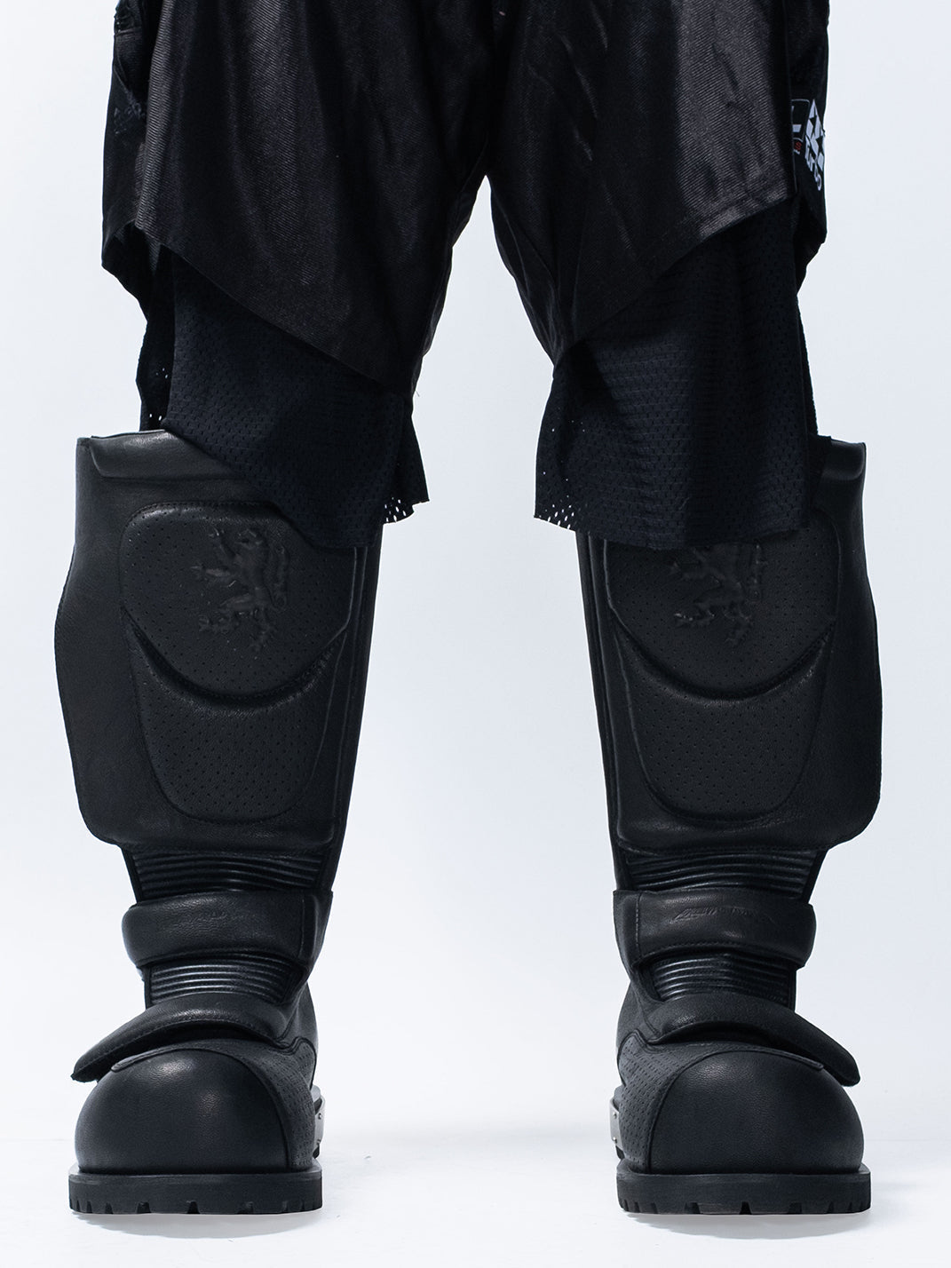 Armored Knee-High Leather Moto Boots