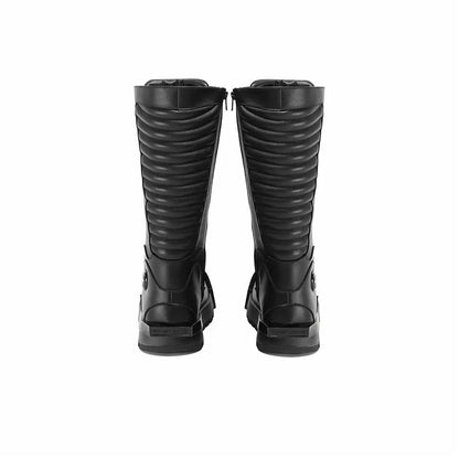 Ribbed Knee-High Platform Combat Boots