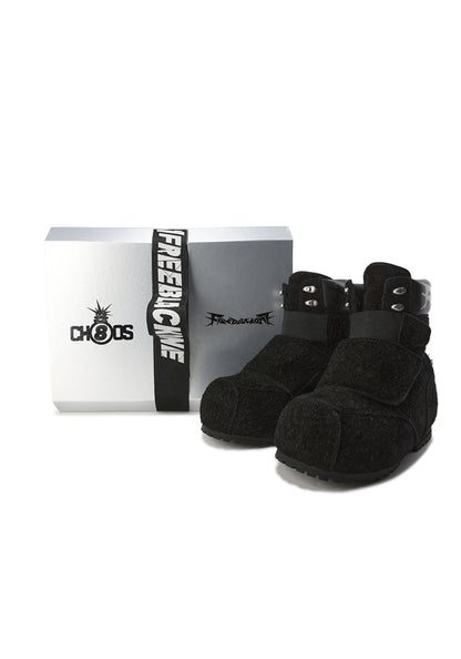 Suede-Strap Platform Winter Boots