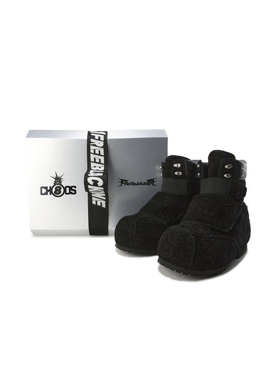 Suede-Strap Platform Winter Boots