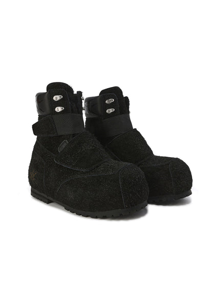 Suede-Strap Platform Winter Boots