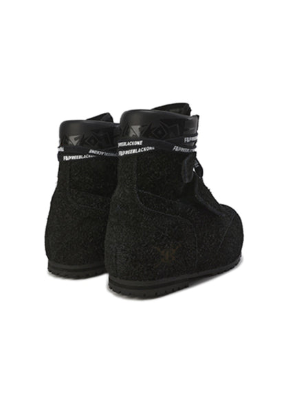 Suede-Strap Platform Winter Boots