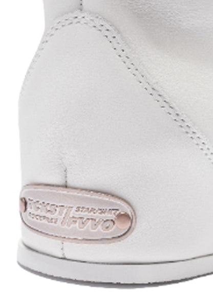 Open-Heel Leather High-Top Boots