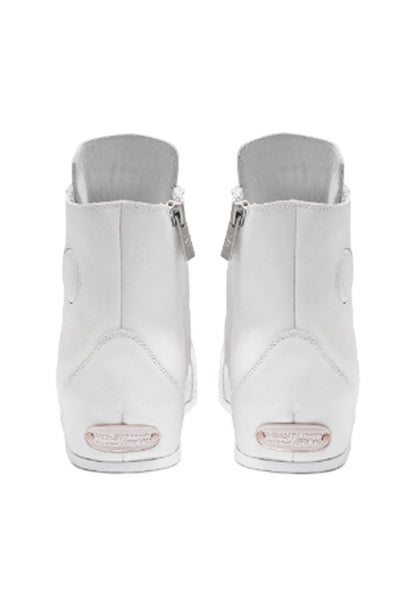 Open-Heel Leather High-Top Boots