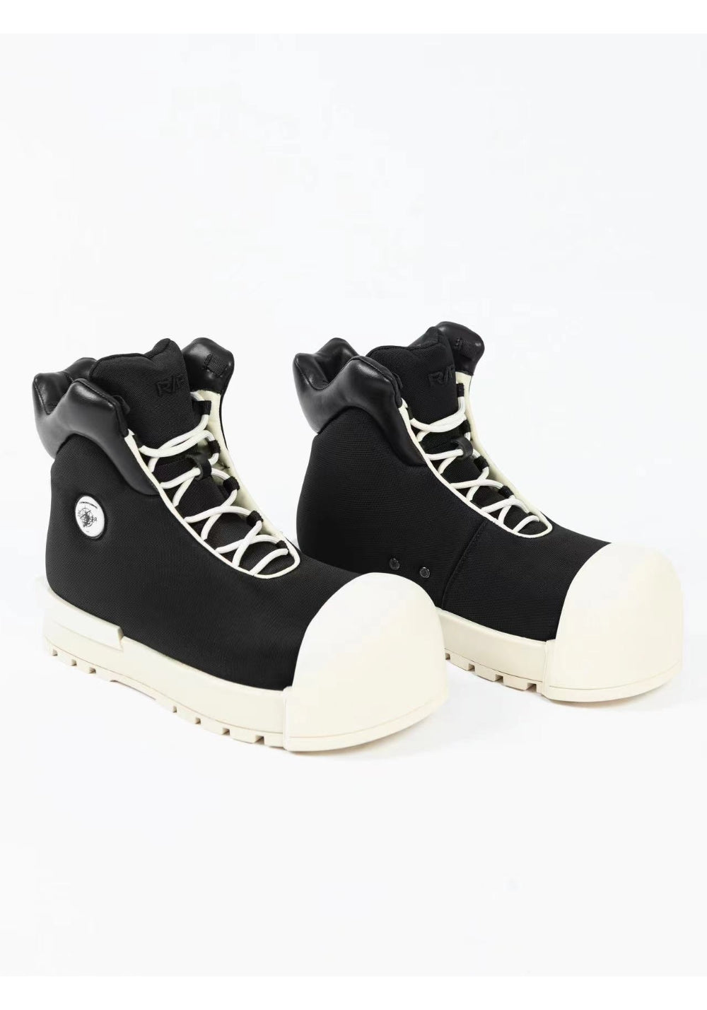 Sculpted-Toe Platform High-Top Boots