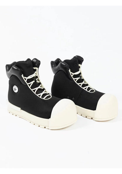 Sculpted-Toe Platform High-Top Boots