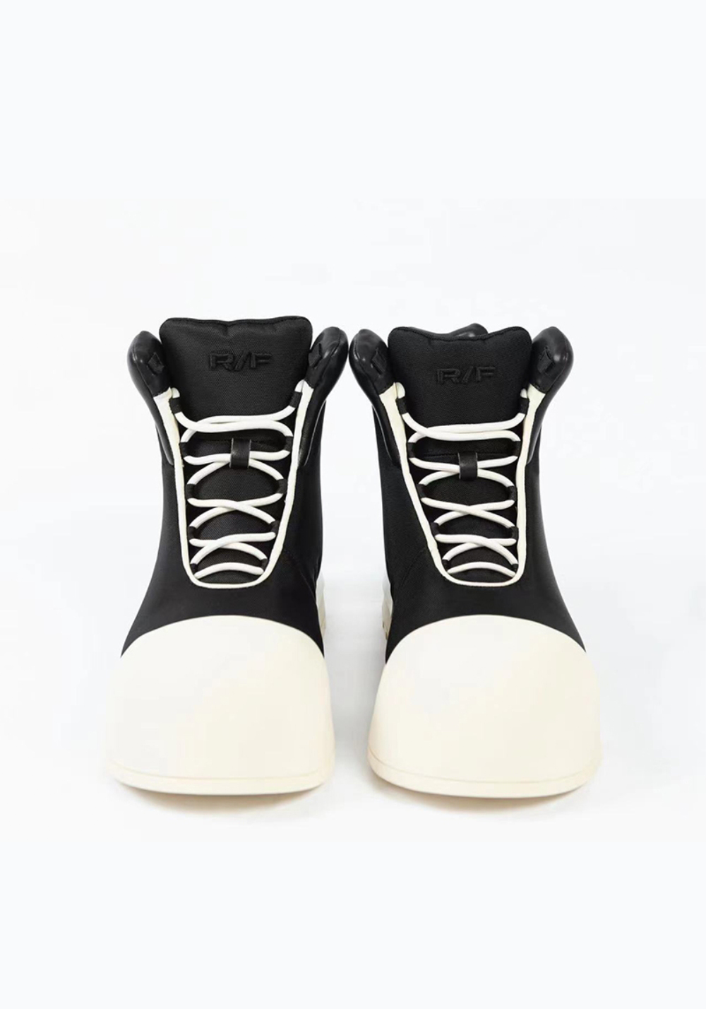 Sculpted-Toe Platform High-Top Boots