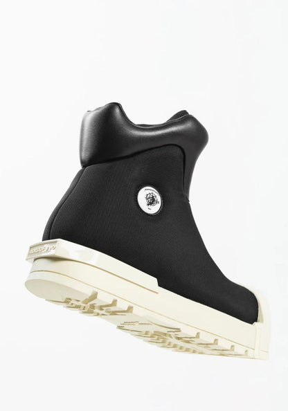 Sculpted-Toe Platform High-Top Boots