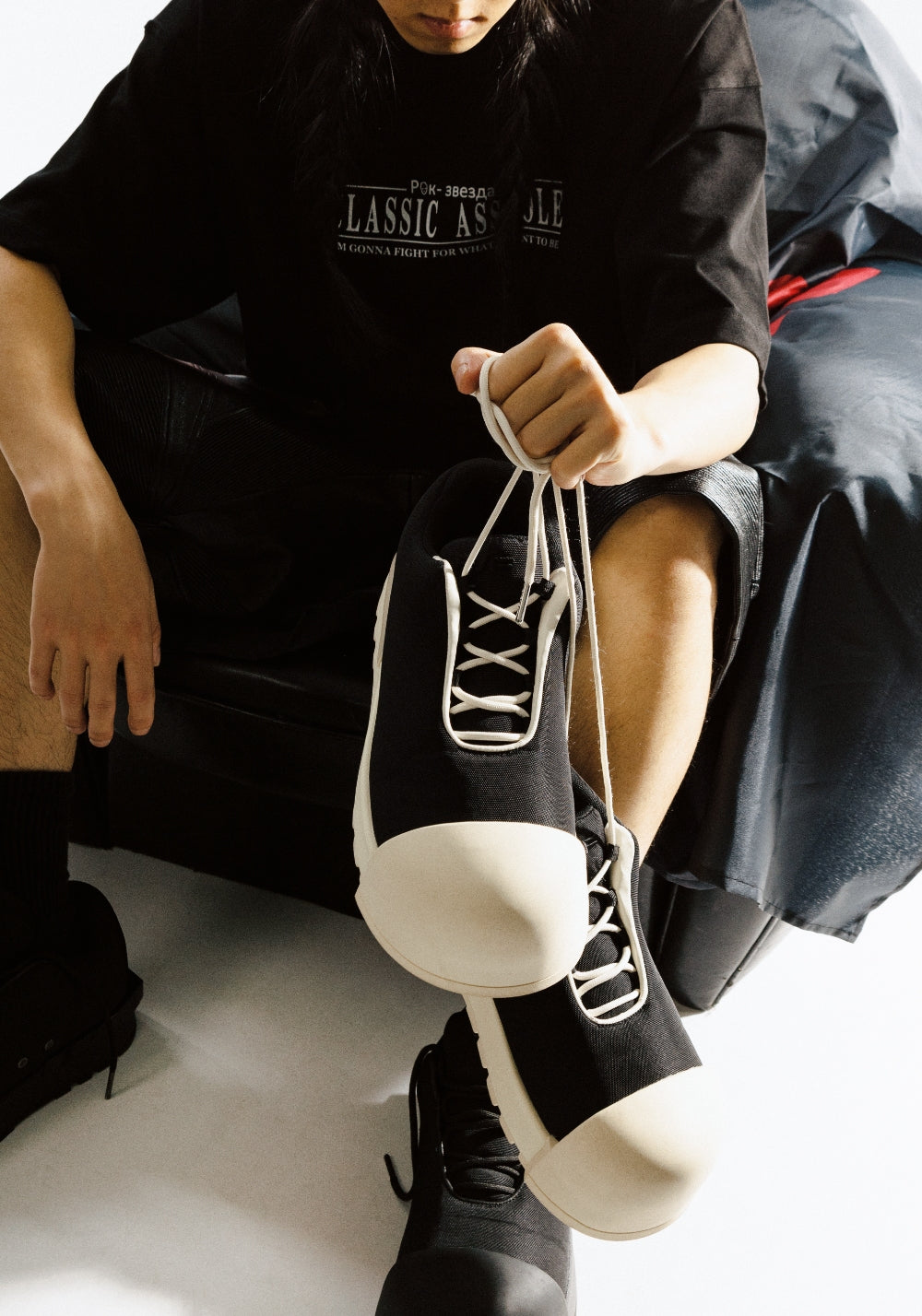 Sculpted-Toe Platform Low Boots