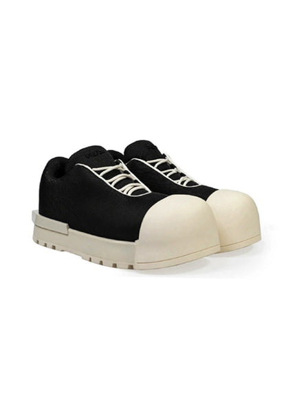 Sculpted-Toe Platform Low Boots