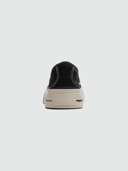 Asymmetric-Toe Platform Canvas Sneakers