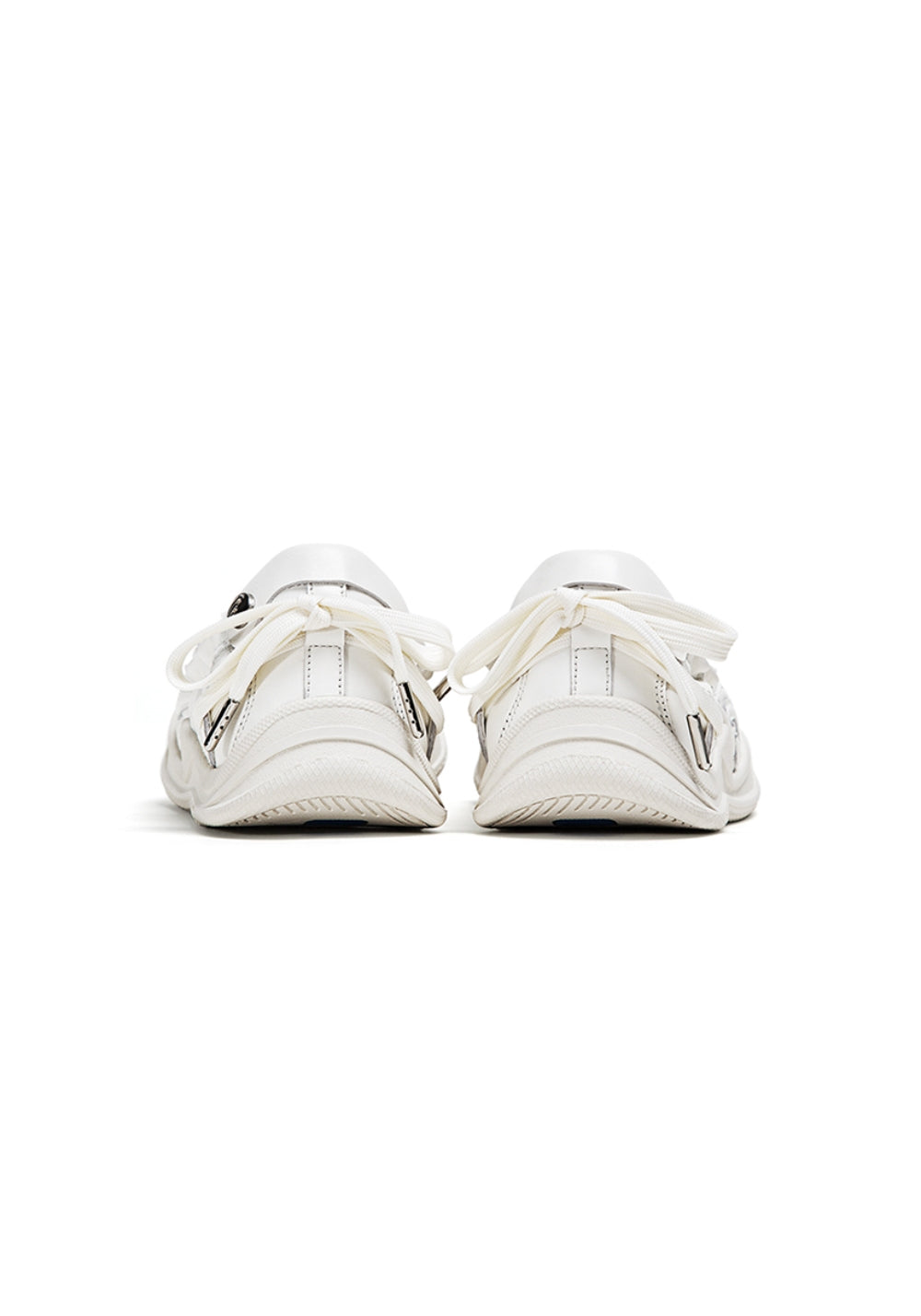 Ribbon-Lace Cutout Ballet Sandals