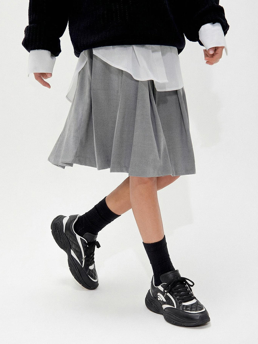 Quilted-Panel Low-Profile Sport Sneakers