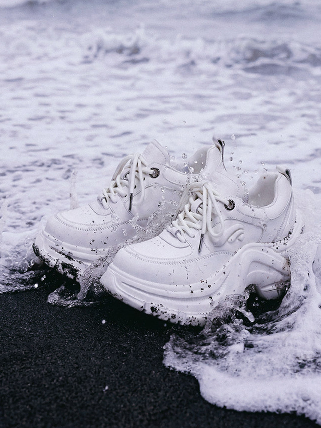 Sculpted-Wave Chunky Dad Sneakers
