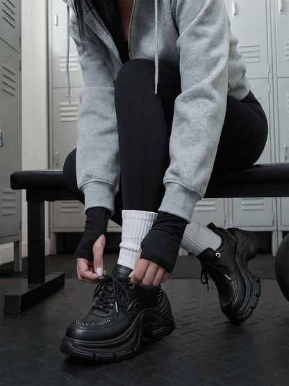 Studded Sculpted-Sole Platform Sneakers