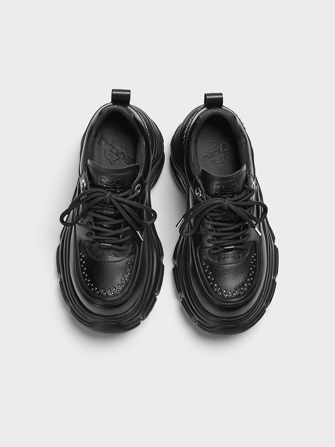 Studded Sculpted-Sole Platform Sneakers