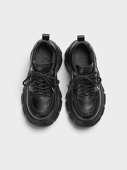 Studded Sculpted-Sole Platform Sneakers