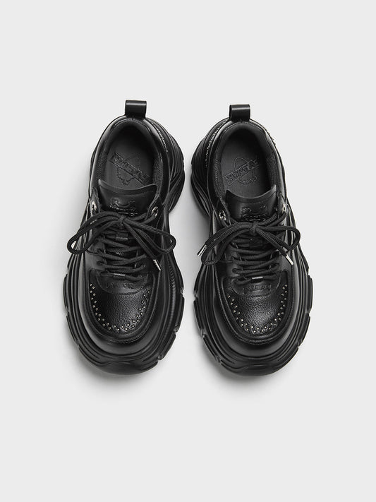 Studded Sculpted-Sole Platform Sneakers