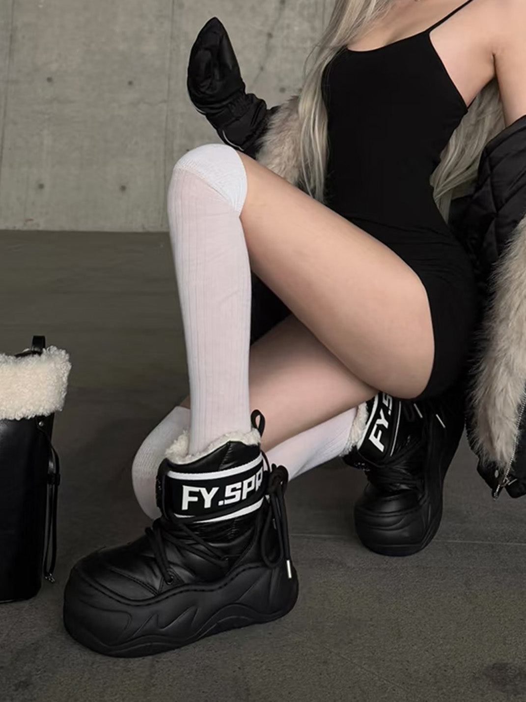Faux-Fur Waterproof Chunky Moon Boots