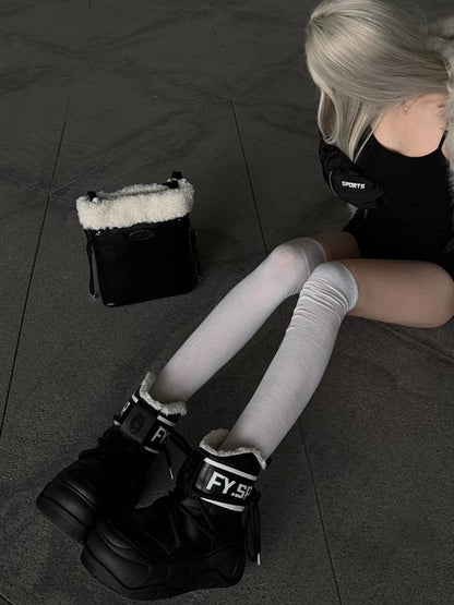 Faux-Fur Waterproof Chunky Moon Boots