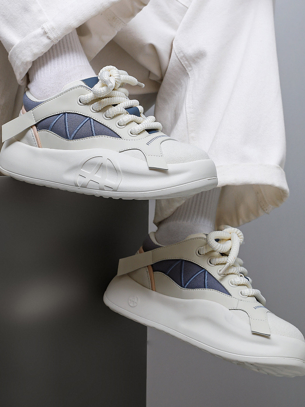 Geometric Panel Platform Runner Sneakers