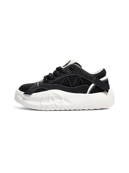 Geometric Panel Platform Runner Sneakers