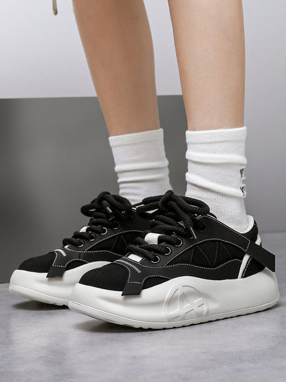 Geometric Panel Platform Runner Sneakers
