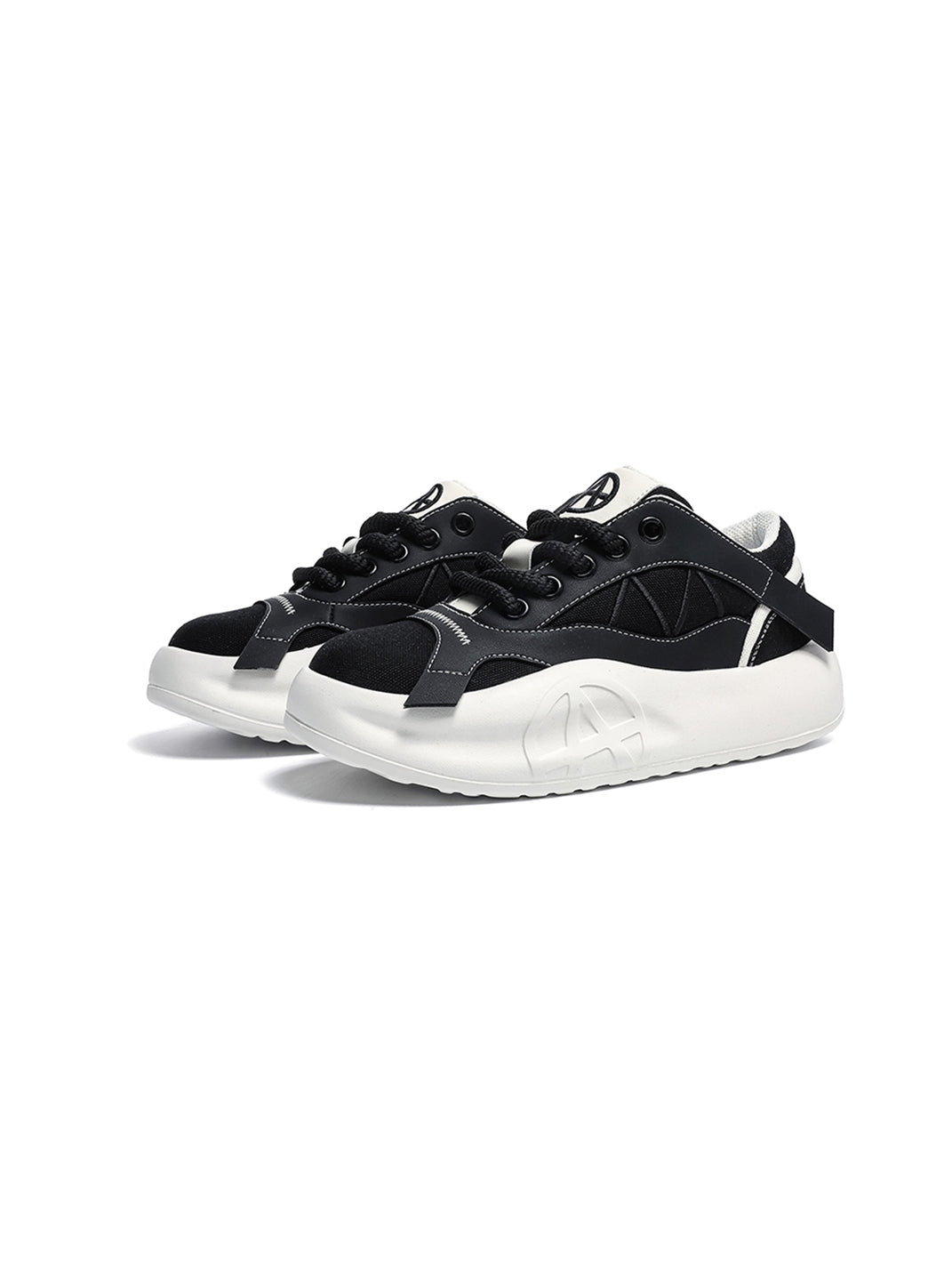 Geometric Panel Platform Runner Sneakers