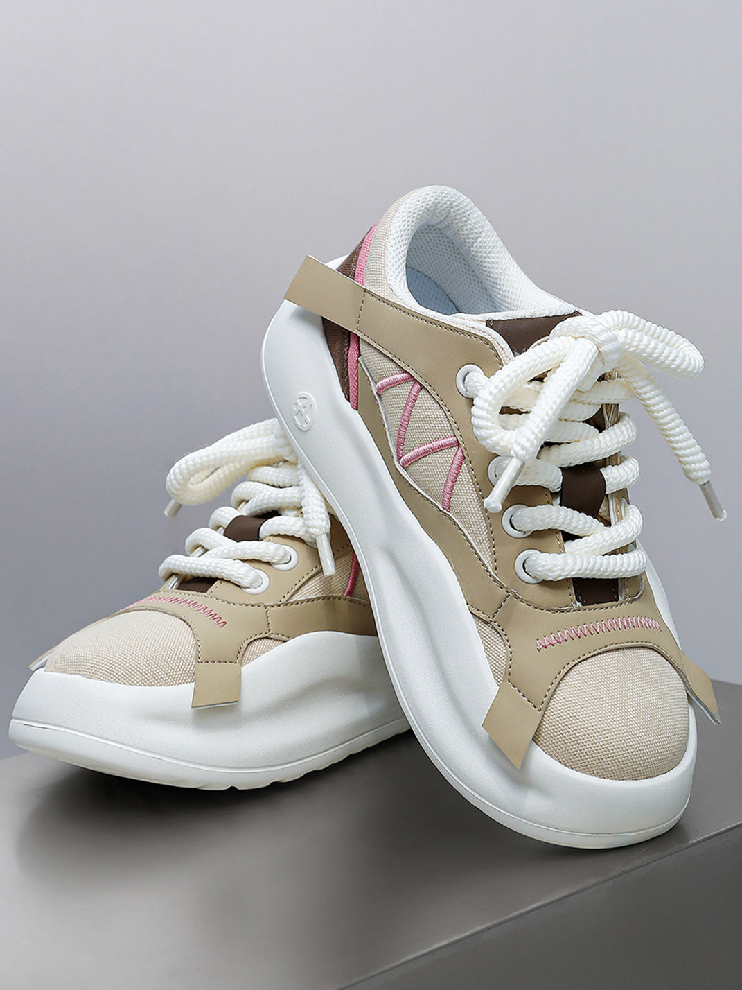 Geometric Panel Platform Runner Sneakers