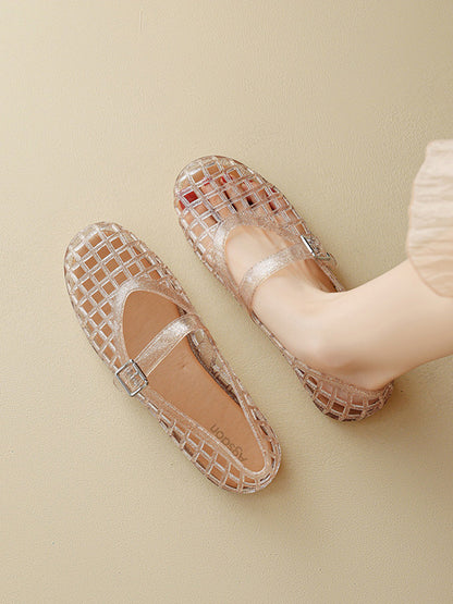 Glitter Caged Mary Jane Jelly Flats