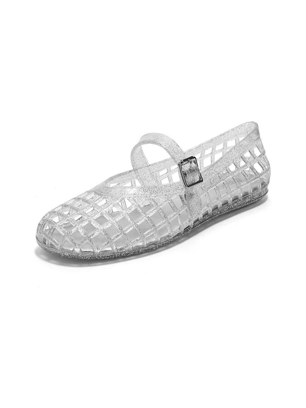 Glitter Caged Mary Jane Jelly Flats