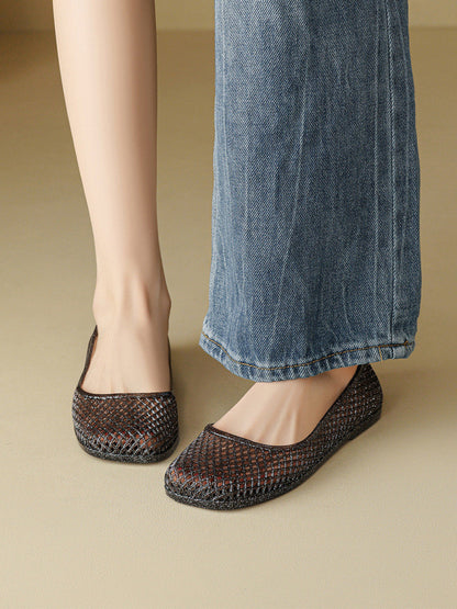 Glitter Mesh Jelly Ballet Flats