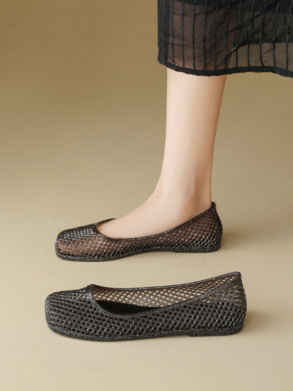 Glitter Mesh Jelly Ballet Flats