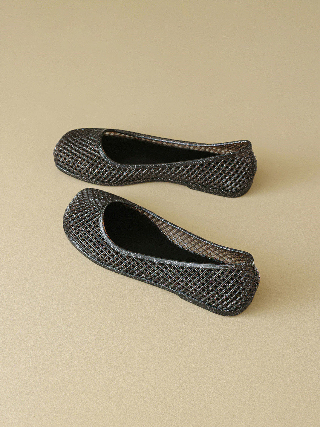 Glitter Mesh Jelly Ballet Flats